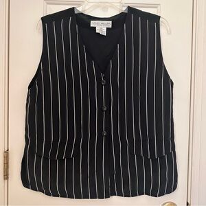 Saks Fifth Black and White Striped Vest